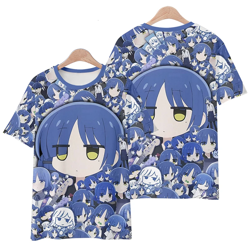 Camisetas de Manga corta para hombre y mujer,ropa de calle con estampado 3D de Bocchi The Rock, de gran dimension, a la moda
