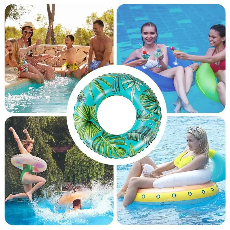Anillos flotantes para piscina, anillo flotante para piscina, tubos de natación inflables portátiles para mujeres, hombres y adultos, para estanque de playa, relajación divertida y