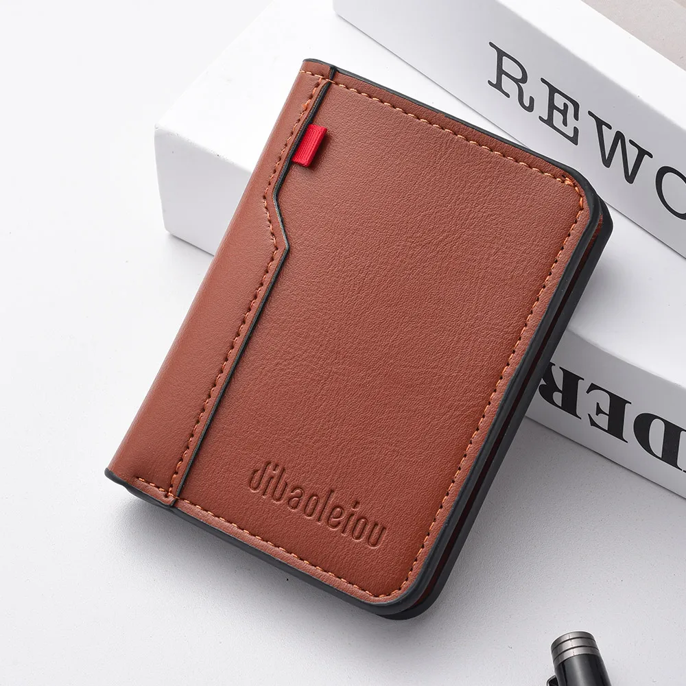 1Pc Neue Ultra-dünne Mini Weiche PU Leder Kreditkarte Brieftasche Halter Kurze Vertikale Hohe Qualität männer brieftasche