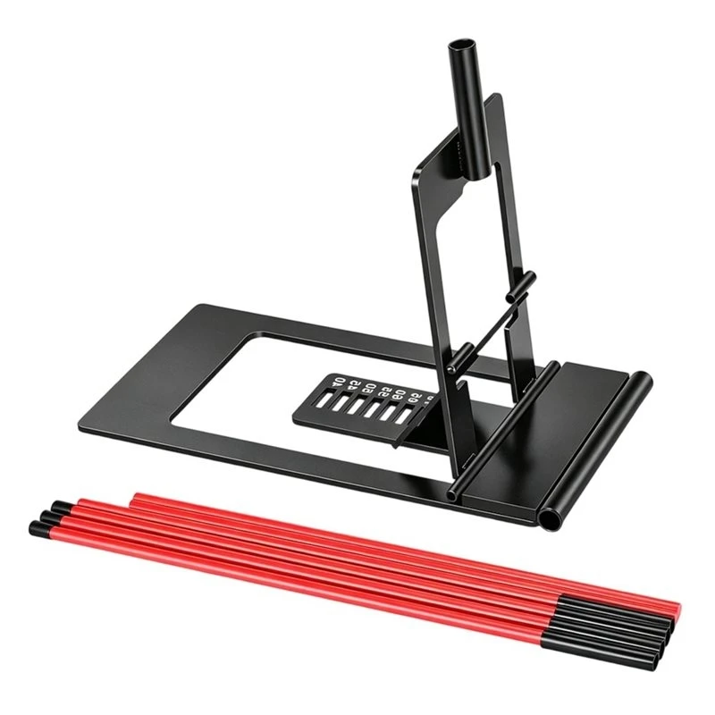 lala-golf-alignment-sticks-holder-weighted-swing-trainer-with-metal-sticks-angle-adjustable-golf-training-aid