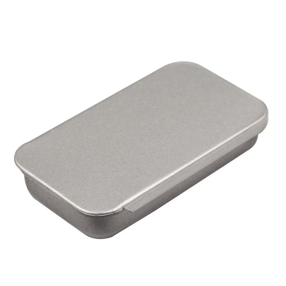 Multi Size Sliding Lid Tin Box Small Size Metal Rectangular Push-Pull Tin Box Slide Top Tinplate Material Storage Tin Box