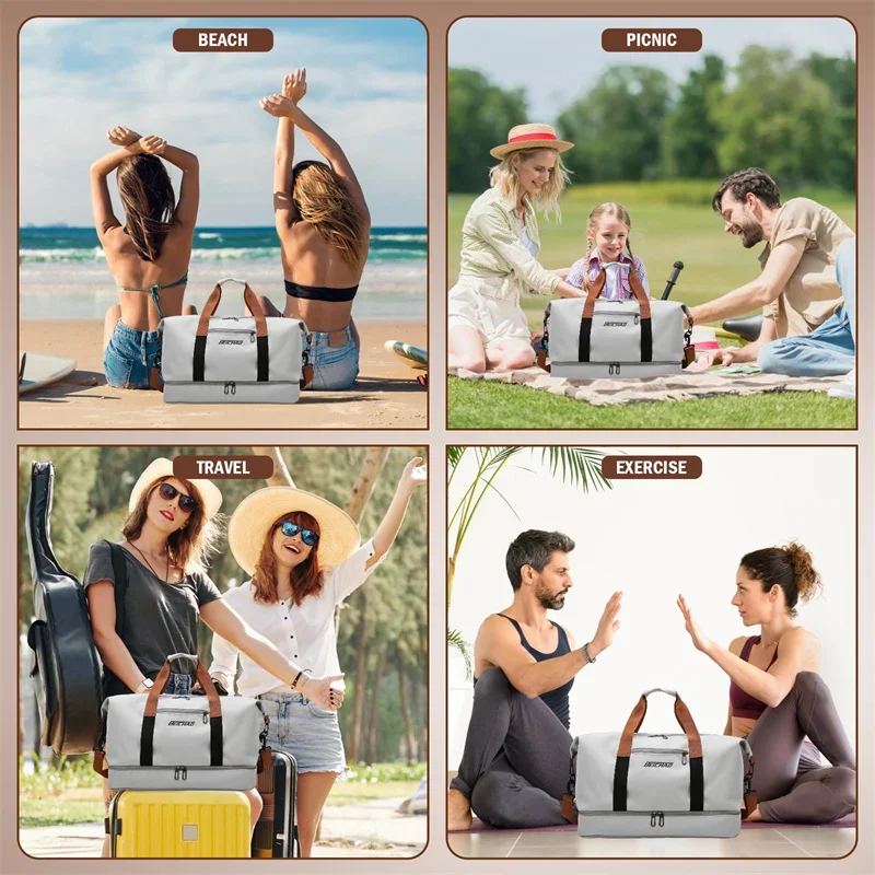 

2025 Fashion Travel Bags For Women Large Capacity Men Sports bag Waterproof Weekend Sac Voyage Female Messenger Bag Dry And Wet