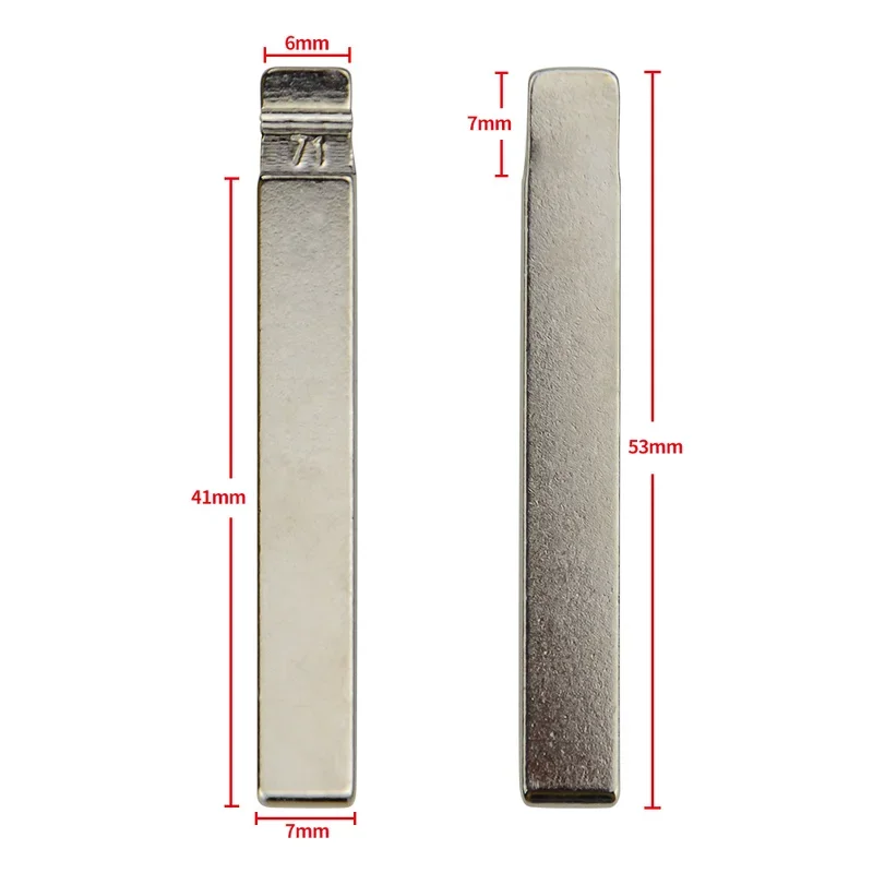 10pcs 71 # HU100 HU100FH Metal Uncut Blank Flip Remote Key Blade For Opel, Chevrolet,Buick for keydiy KD xhorse VVDI JMD