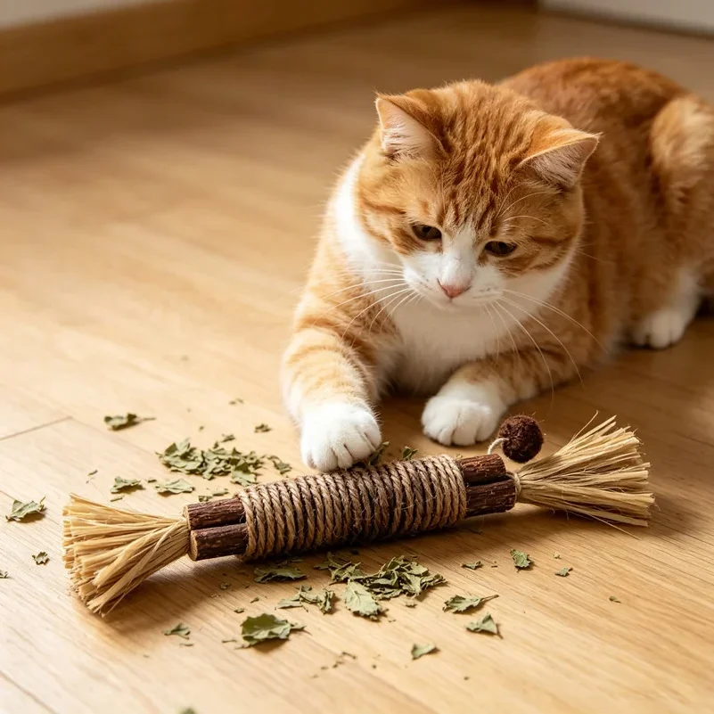 Palitos Masticables Naturales de Silvervine y Matatabi con Catnip, 1/2/3/5/10 Piezas, para Limpieza Dental de Gatos, Cuidado Dental, Juguete para Aliviar el Estrés de Gatitos