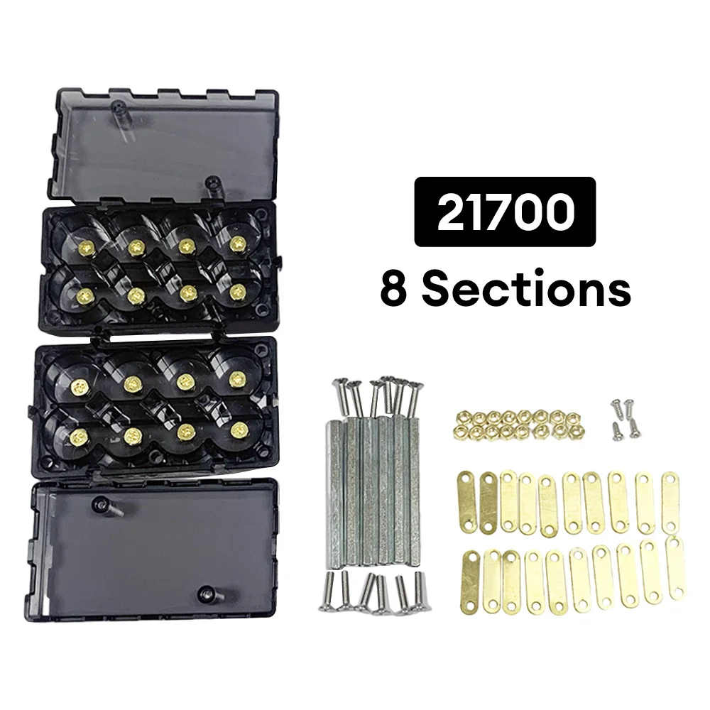 DIY Energy Storage Kit 18650 21700 Battery Holder Case Box Bracket Slot PC Plastic Material Support 6P 8P Splicable No Soldering