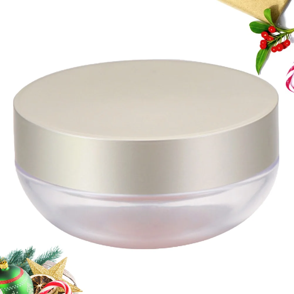 

Portable Mesh Surface Powder Box Empty Loose Powder Pot Large Capacity Elastic Mesh Powder Container (Silver, without Powder