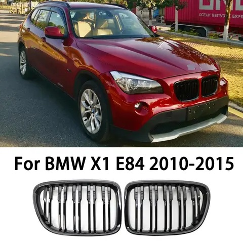 X1 E84 자동차 앞 신장 그릴 BMW X1 E84 2010-2015 듀얼 라인 더블 슬랫 자동 스타일링 용 레이싱 그릴
