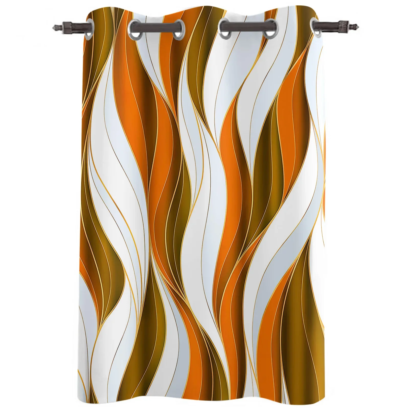 Abstract Gradient Line Color Block Twisted Orange Curtains for Living Room Kids Bedroom Window Curtain Hall Drape Long Cortinas