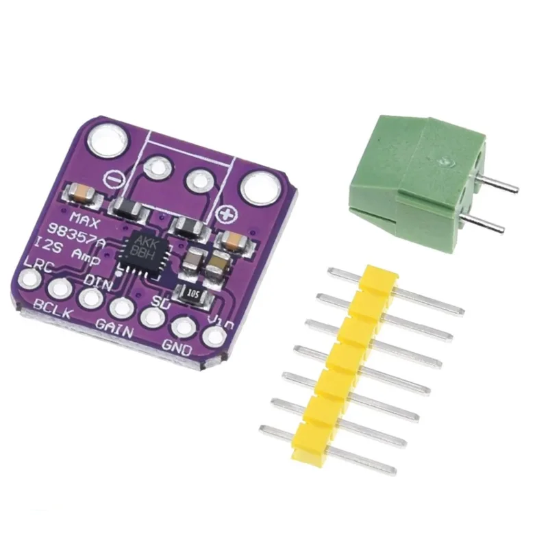 MAX98357 I2S audio amplifier module filterless class D amplification support ESP32 raspberry pi