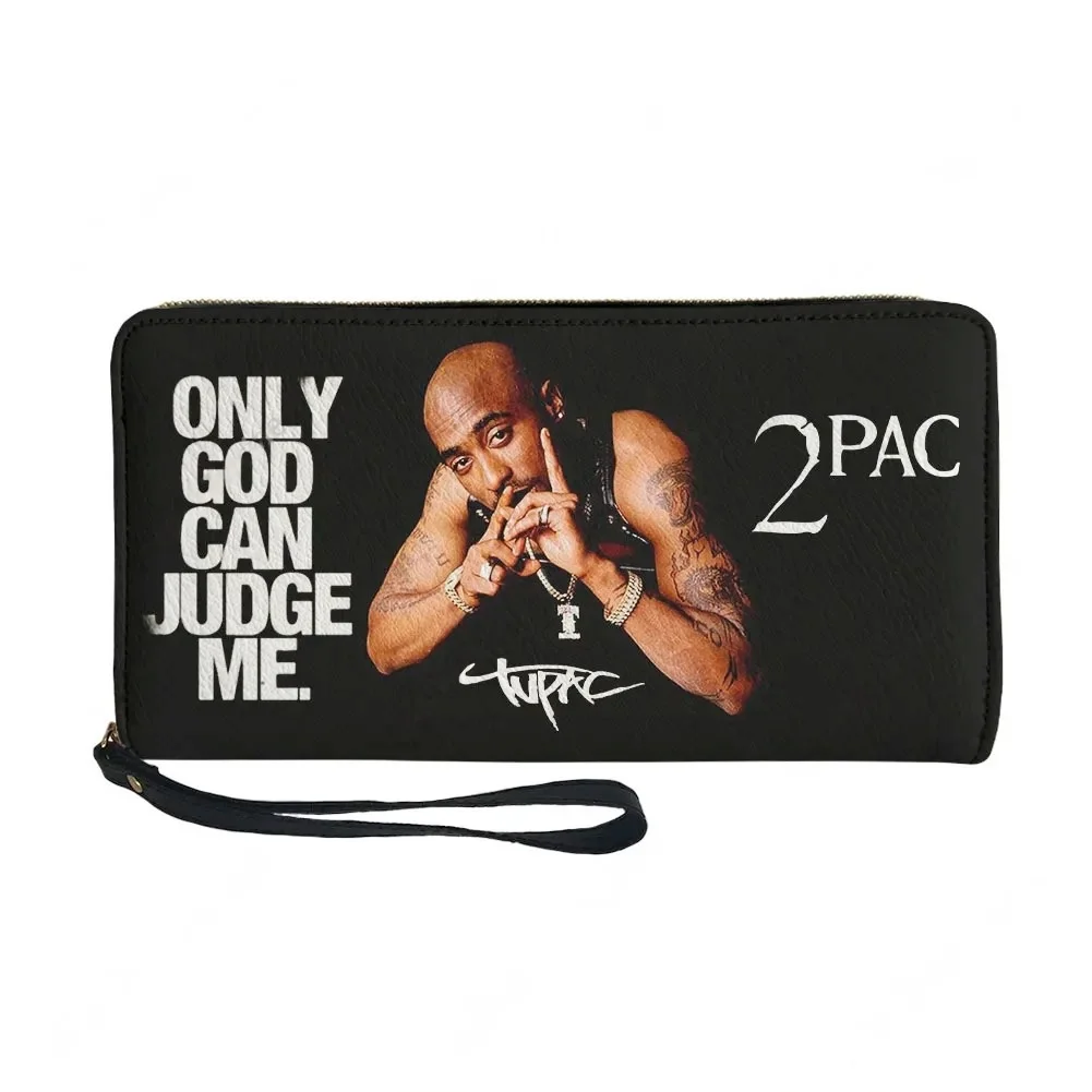 

Кошелек с индивидуальным дизайном в стиле Тупака (2PAC), для мужчин и женщин, на молнии, с двойным принтом, портативный, подарочная сумка