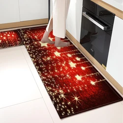 Christmas Kitchen Floor Mat Entrance Doormat Living Room Hallway Bathroom Decor Carpet House Bath Bedroom Door Non-Slip Foot Rug