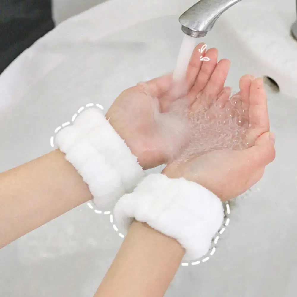 1 Pair Face Wash Wristbands Facial Makeup Remover Washing Face Wrist Band Spa Yoga Running Absorbent Sweat Skin Care Tools Set