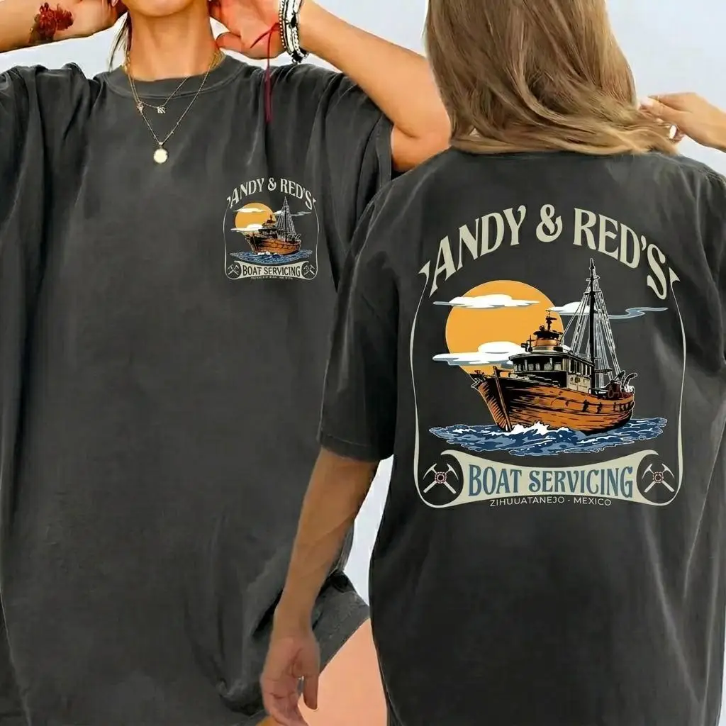 Andy & Red’s Boat Servicing Summer Shirt, The Shawshank Redemption T-Shirt, Zihuatanejo Mexico Menswear Tee, Funny Movie