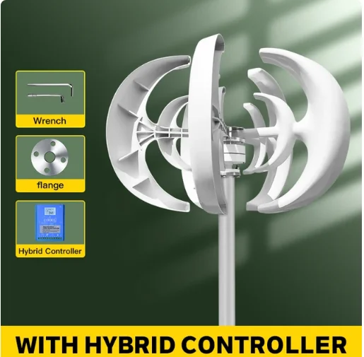 EU-levering 5000W verticale turbine 12V/24V/48V Geluidsarme huishoudelijke 220V met gratis laadcontroller