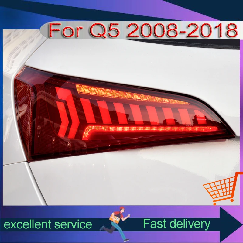 Suitable For Audi Q5 Taillight Assembly 2008-2018 Modified New Styling LED Rear Lamp Dynamic Turn Signal Light Car Accessories