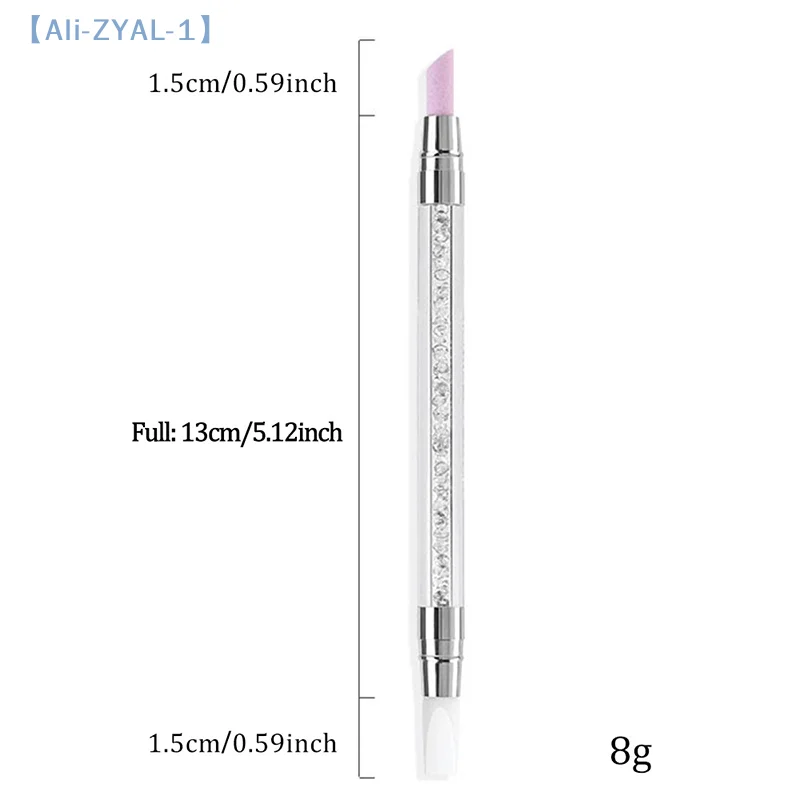 【ZYAL-1】1 قطعة قلم أظافر سيليكون متعدد الوظائف ذو نهاية مزدوجة، عصا طلاء أظافر كوارتز للبشرة الميتة، مزيل الجلد الميت #2