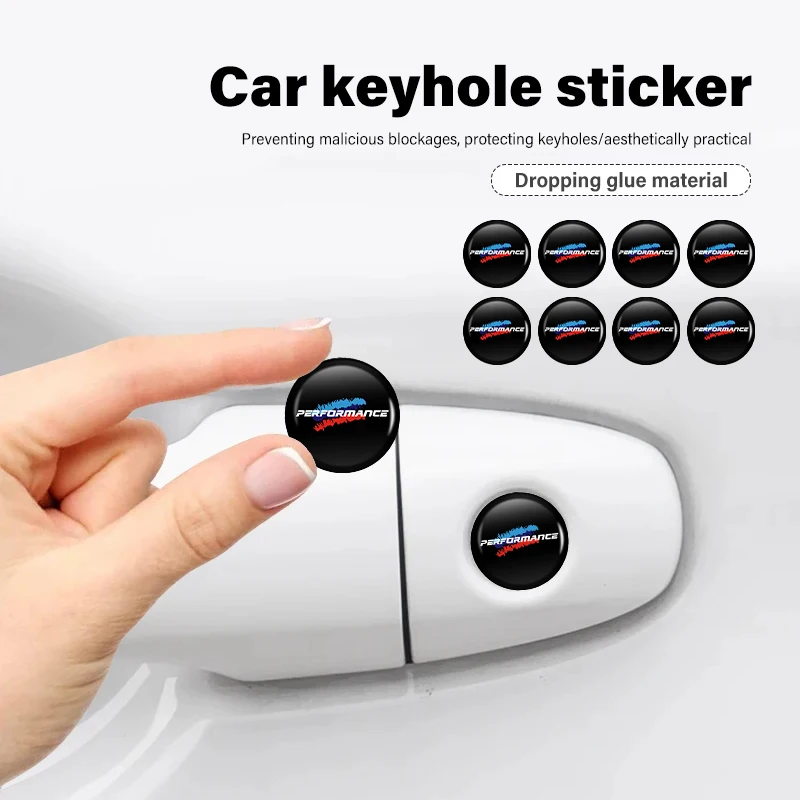 8pcs Car Door Keyhole Protection Sticker Decoration Accessories For BMW X1 X3 X4 X5 X7 G20 G38 F20 F39 F48 E46 E60 E36 E39