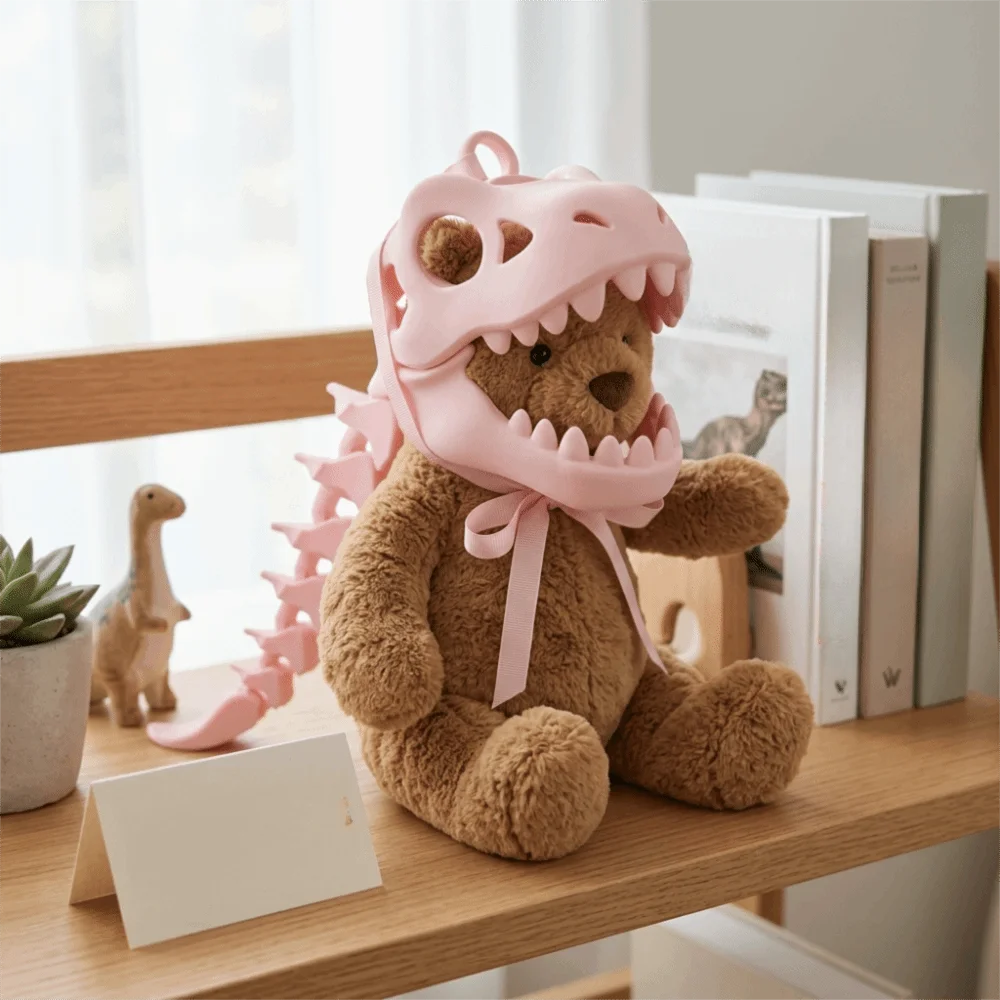 3D-Printed Dinosaur Bone Themed Fine 3D Printing Craftsmanship Distinctive Visual Styling Mini Figurine Holder Practical