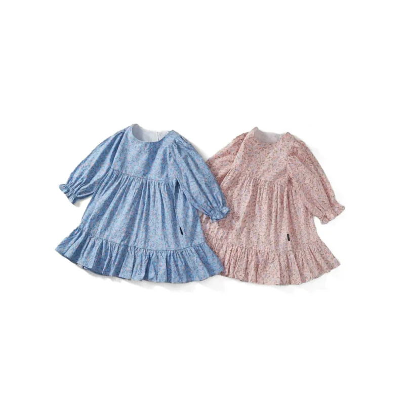 

Girls Dress Spring and Autumn Style Children's Floral Long Sleeve Dress Baby Girl Bell Sleeve Princess Dress