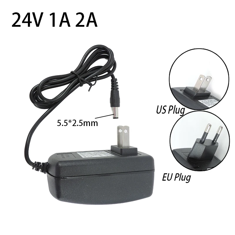 Universal Switching Adapter DC 24V 1A 2A Lighting Transformer Power Supply Adapter Charger for LED Light CCTV Camera