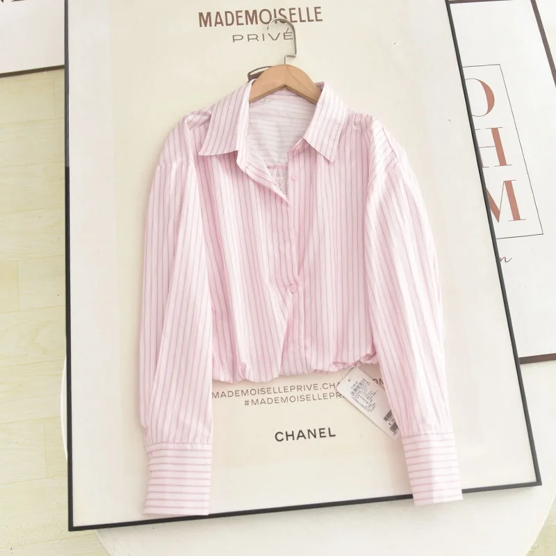 

Новинка осени 2022, кружевное платье с короткими рукавами, женское полосатое платье с узором, молодежный дизайн, искусственный двухсекционный прямой крой