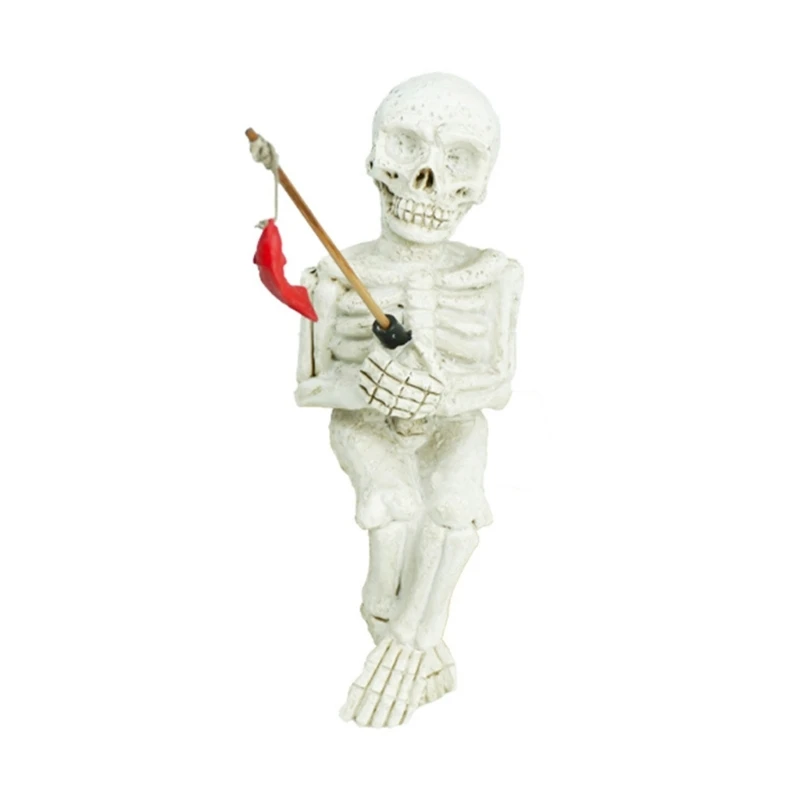 

Funny Skeleton Staues Resins Art Sculpture for Aquarium Garden Pond Decors