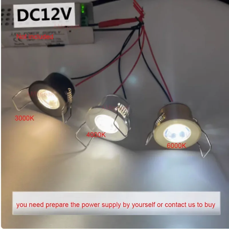 Mini Led Downlight AC220V 110V 3W DC12V  Embedded Cabinet LED Light Jewelry Cabinet Shelf Counter Wine Cabinet Spotlight