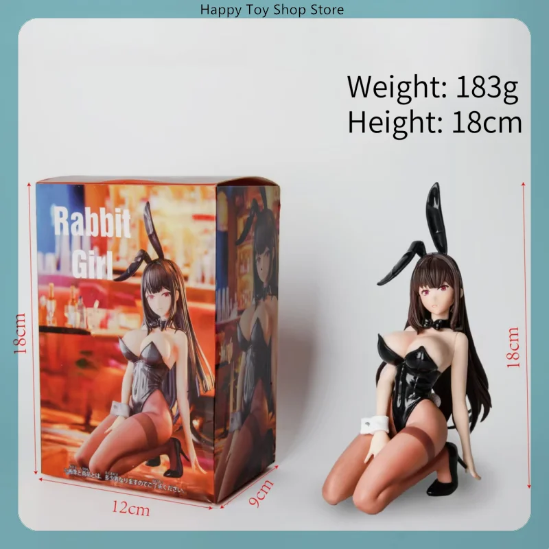

18cm Feina Bunny Girl Kneeling Position Cartoon Girl Figure Model Gk Statue Boys Collection Desktop Decoration Ornament Toys