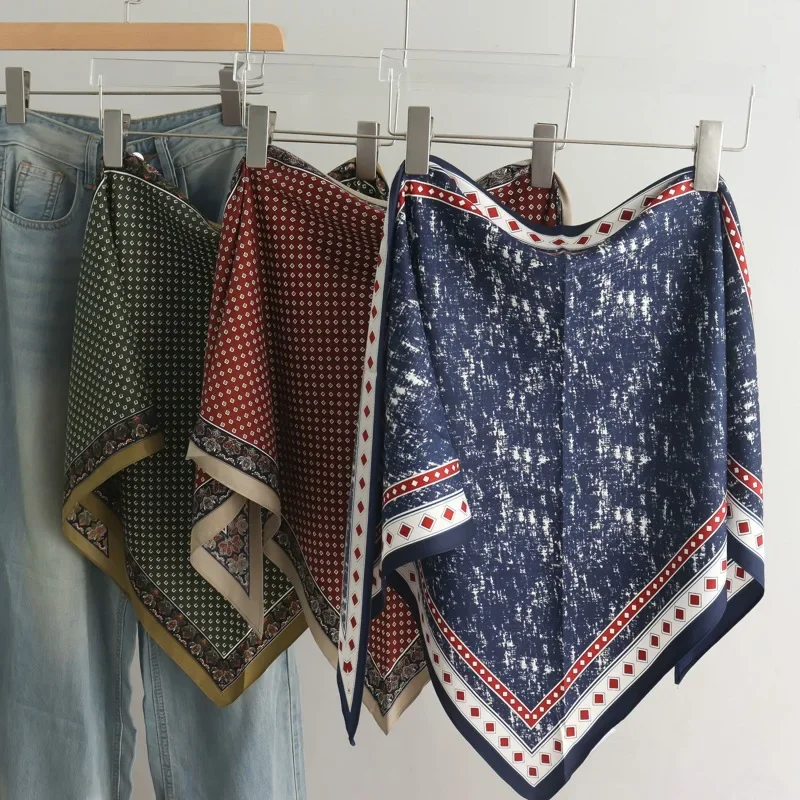 

Высококачественная треугольная повязка на голову в стиле ретро с принтом тай-дай, женская весенне-летняя новая нишевая мода, универсальный шарф, джинсовый пояс