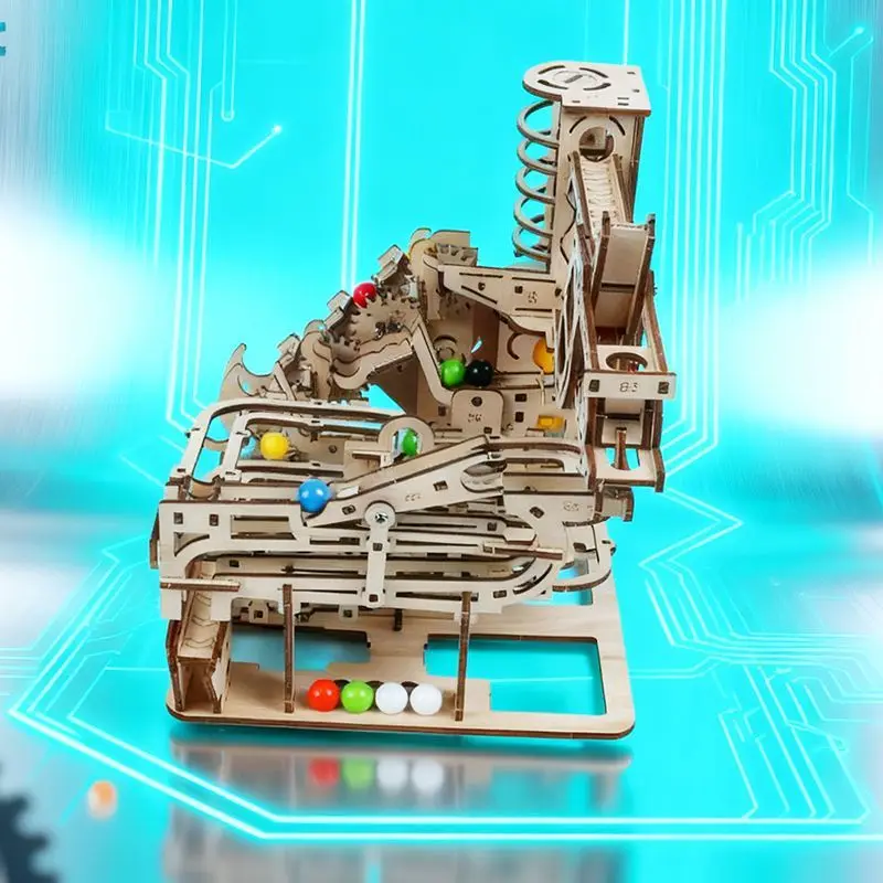 

DIY Wooden Homemade Track Ball Three-dimensional Puzzle Model Mechanical Assembly Puzzle Toy Gift