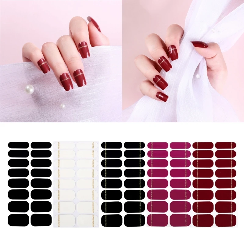 Q1QD Polish Sticker Stickers Set for UV Lamp Need Full Wraps Self Adhesive Manicure Decoration Strips Sti