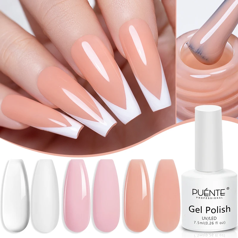 

6-in-1 Function Hema-Free Extension Nail Gel Clear Nude Pink Colors Fast Buliding Nail Strengthen Soak Off UV Nail Art Varnish