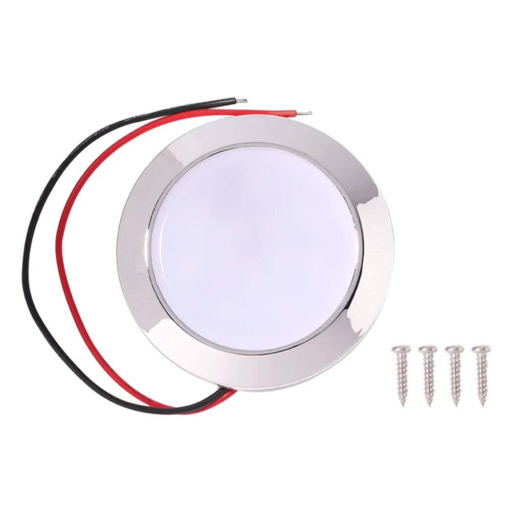 12V Recessed LED Ceiling Lights Auto Dome Reading Lamp IP65 Waterproof 24 SMT LED Panel RV Ceiling Lamp for Boat Camping Trailer