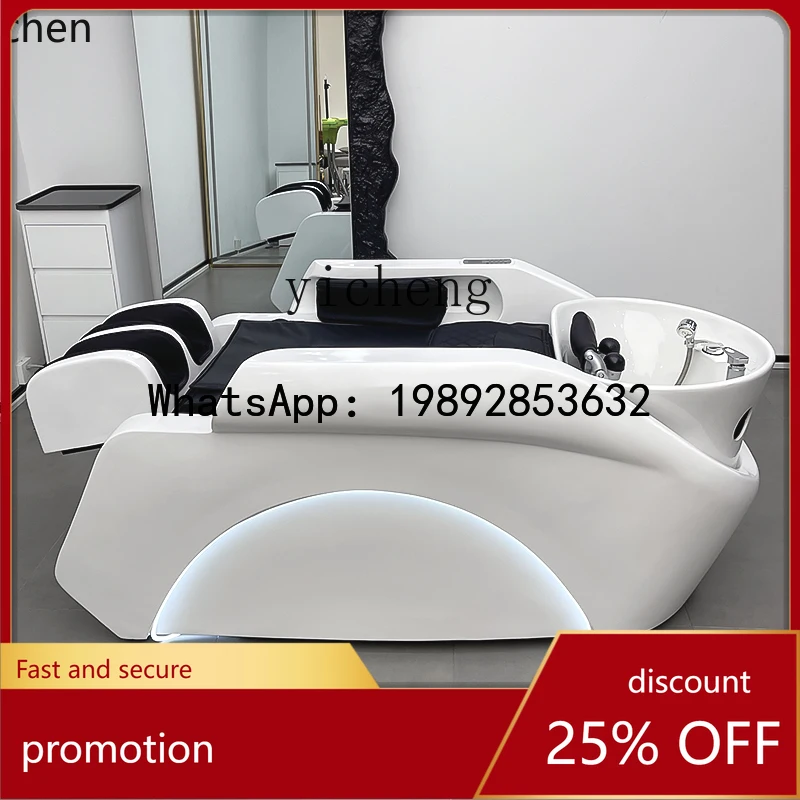 YFY   new simple smart ceramic basin electric massage shampoo bed flush massage integrated hair salon special bed