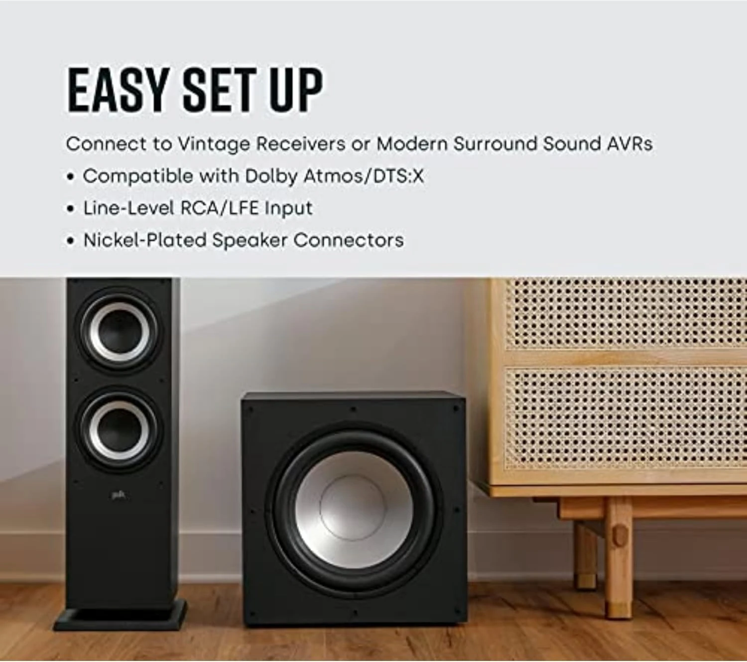 XT12 Powered Sub - مكبر صوت ديناميكي متوازن مقاس 12 بوصة ومضخم صوت فئة A/B بقدرة 100 وات، وخزانة MDF منخفضة الرنين وشبكة قابلة للإزالة