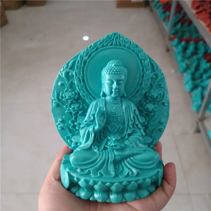 

Naturally optimized turquoise ornaments Buddha Sakyamuni family ornaments