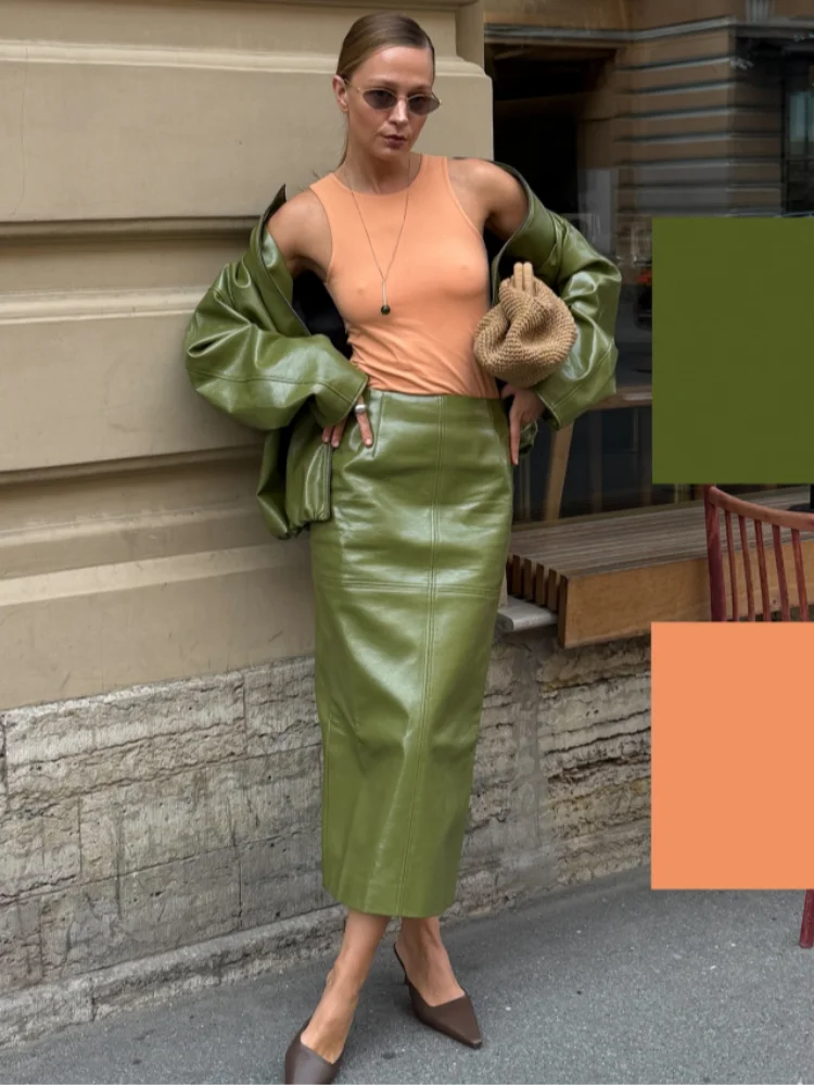 PU Leather Strapless Dresses Coat Women's Two Pieces Set Vintage Stand Jackets Long Straight Skirts 2025 Autumn Street Outfits - AliExpress 200000345 PU Leather Strapless Dresses Coat Women's Two Pieces Set Vintage Stand Jackets Long Straight Skirts 2025 Autumn Street Outfits - AliExpress 200000345
