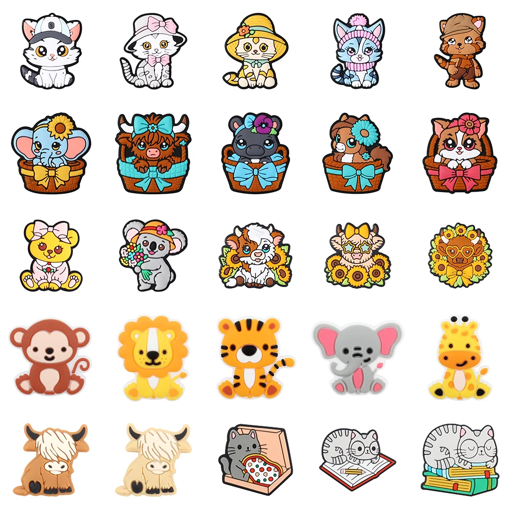 Image of 5/20/50PCS Tier Silikon Perlen Tiger Löwe Katze Brenn Lose Perlen Für DIY Schmuck Schlüsselanhänger Handwerk handgemachte Geschenke Zubehör
