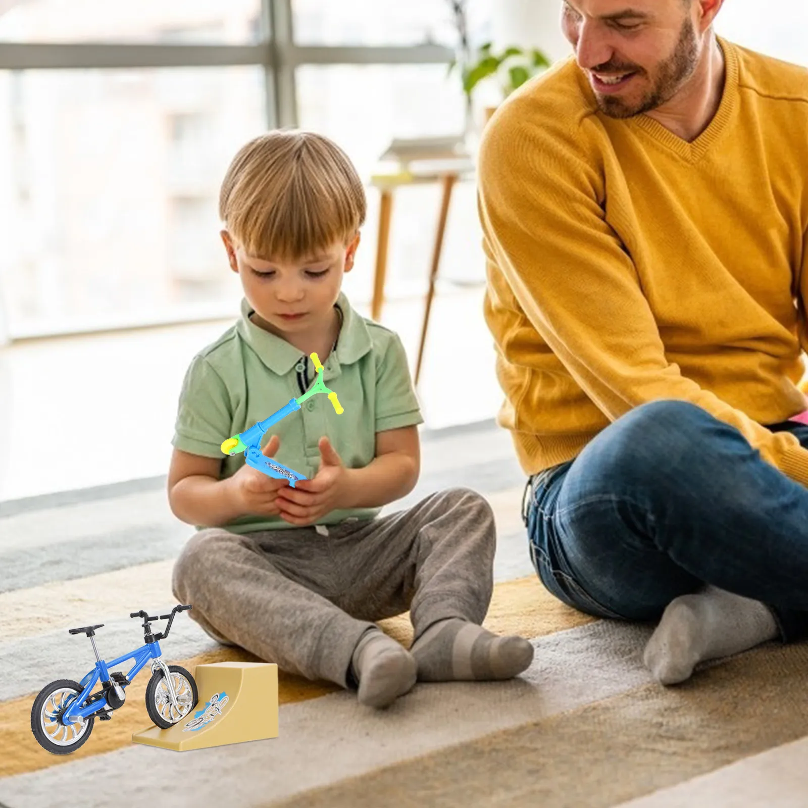 

1Set Finger Skateboard Bike Scooter Ramp Portable Mini Multifunctional Stress Relief Sports Entertainment Educational Finger