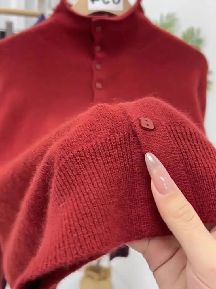 سترة ناعمة ومريحة ذات لون عالي Ne Long Sve سترة كاجوال أنيقة كسول بأزرار تصميم للتنقل ملابس خارجية عادية #5