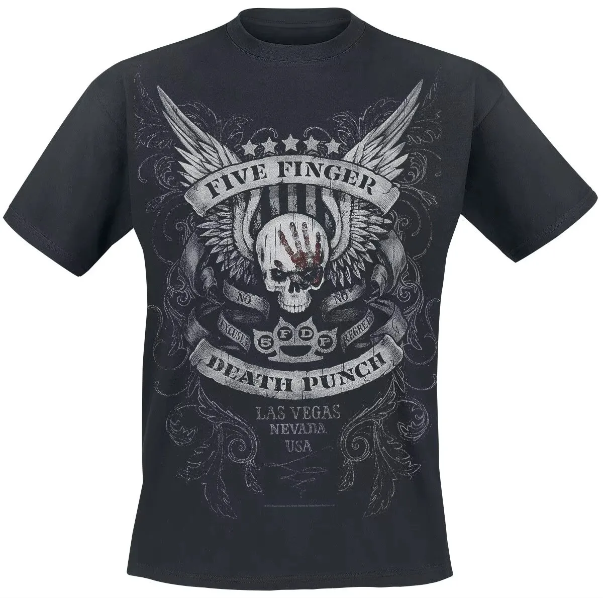 Five Finger Death Punch 100% Pure Brewed in Las Vegas 5FDP Band Graphic T-Shirt Cotton Men Women Streetwear Tee