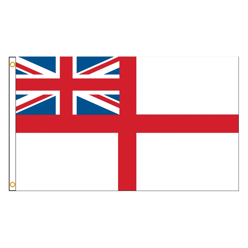 90*150cm Wtite Ensign British Royal Navy Funeral Flag Polyester Printed Banner Tapestry For Decor