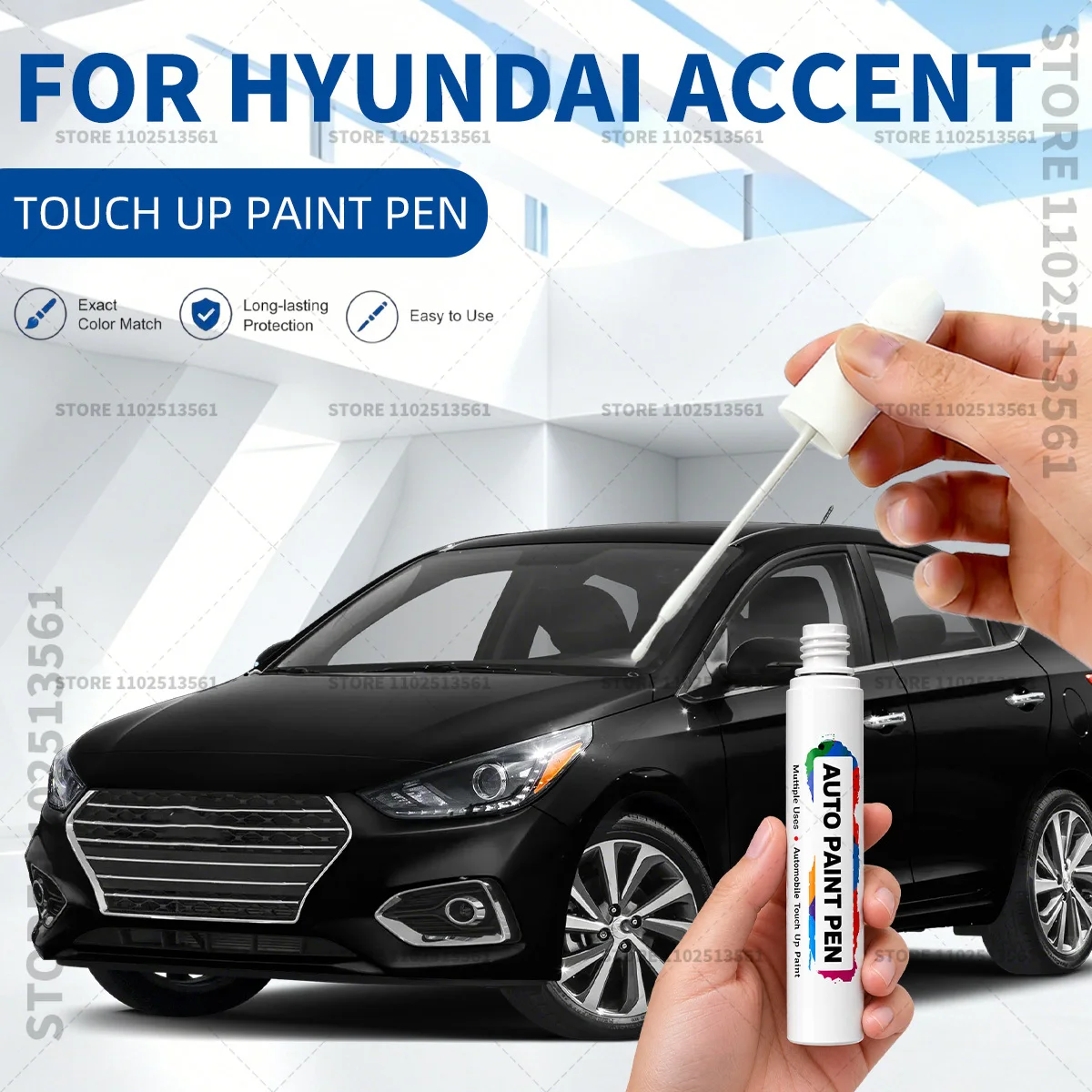For Hyundai Accent White Car Paint Touch Up Pen Scratch Repair Remover Auto Body Repair Marker Waterproof Car Paint Repair Tool