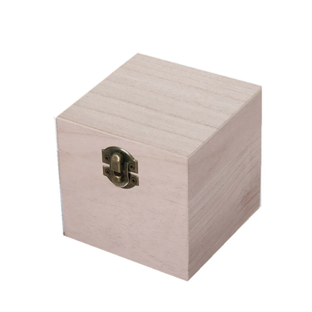 High Quality Storage Box Handicraft 2-color 3.93*3.93*3.93inch DIY Party Supplies Tung Wood Wooden For School/camping