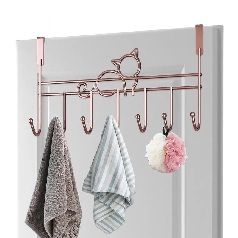 Hooks Over The Door 7 Hooks Home Bathroom Organizer Rack Clothes Coat Hat Towel Hanger Bathroom Kitchen Accessories