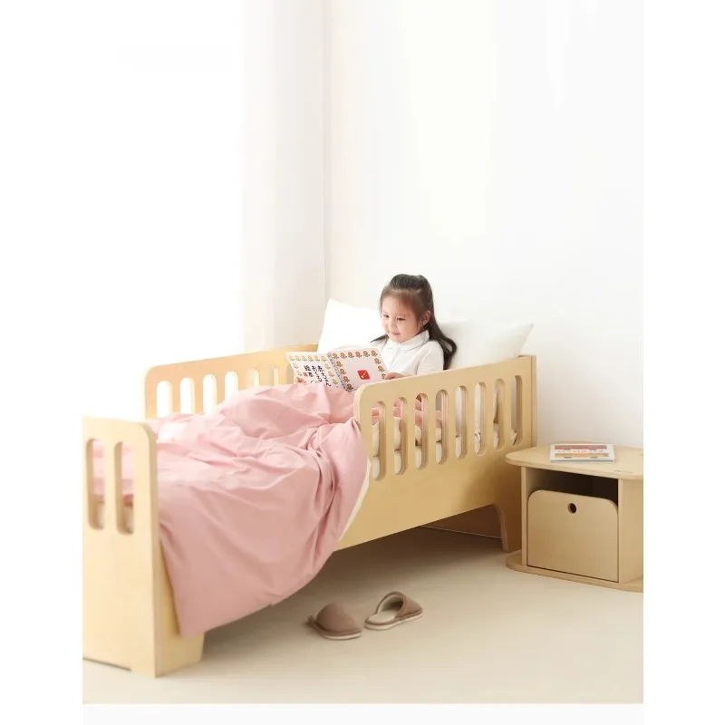 Massief houten splitbed, pasgeboren wieg, kinderbed, babyleuningbed