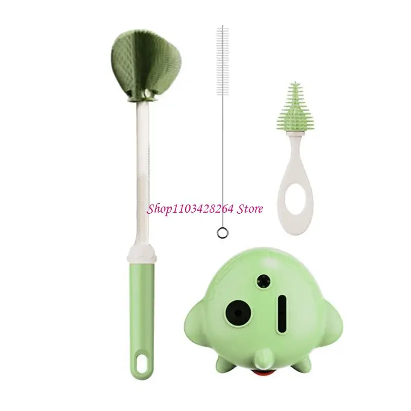 Set mit 3 Babyflaschenbürsten, um 360 Grad drehbare Basis für einfaches Greifen und Reinigen