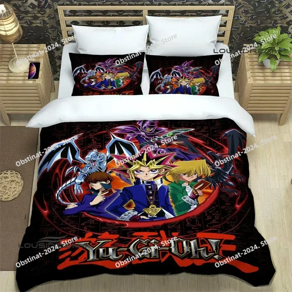 YU-GI-OH! Card Bedding Set Printed single Comforter Quilt Bed Duvet Cover Pillow Case 3 Pieces Sets Kids Adult Size Linen Sheet