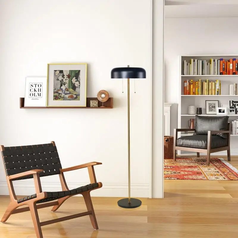 مصباح أرضي حديث لغرفة المعيشة، ضوء زاوية طويل أبيض وأسود لغرفة النوم والمكتب، إضاءة أنيقة 110-120 فولت #6