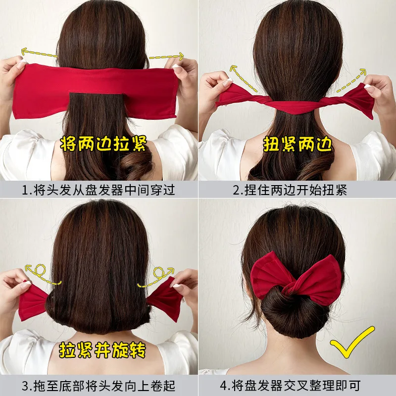 Твистер Для Волос Women\'s Bow-shaped Hairpin Device Sweet Lovely Hairpin Fast Hair Bun Hair Styling Tools Braid Hair Accessories